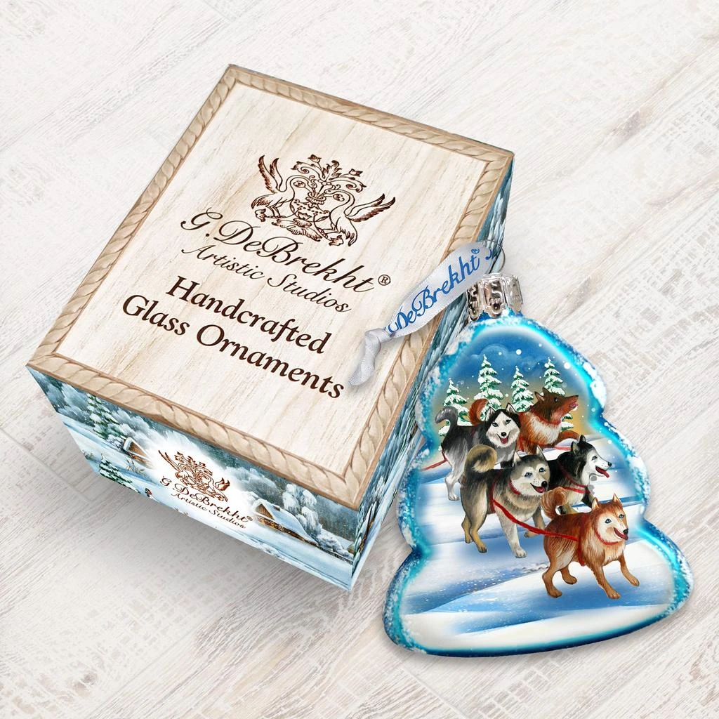 商品Designocracy|Designocracy Sleigh Dogs Keepsake Glass Ornament,价格¥198,第4张图片详细描述