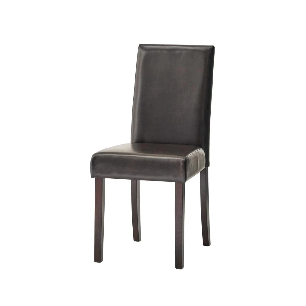 商品Streamdale Furniture|Streamdale Sleek Bonded Leather Dining Chairs with Dark Stained Legs (Set of 2),价格¥1481,第3张图片详细描述