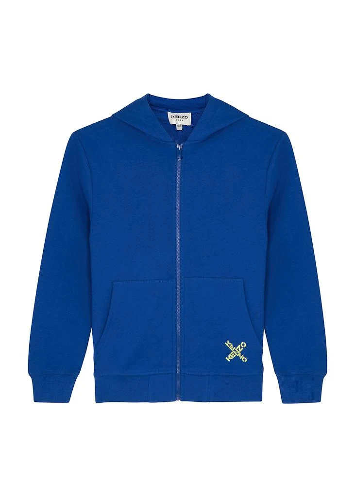 商品Kenzo|KIDS Blue logo hooded cotton sweatshirt,价格¥540,第1张图片