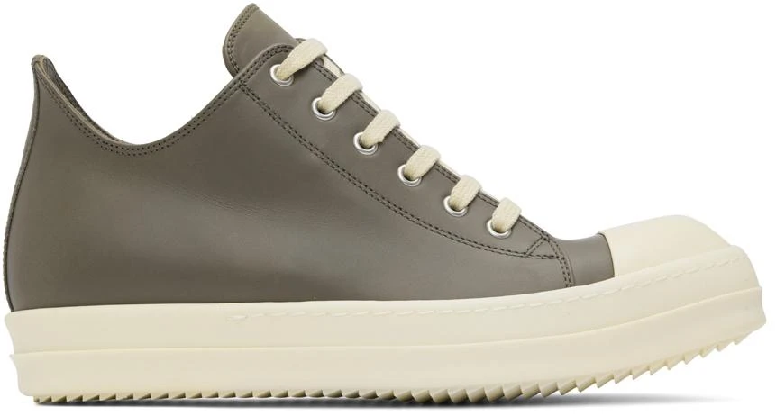 商品Rick Owens|Gray Leather Low-Top Sneakers,价格¥4983,第1张图片