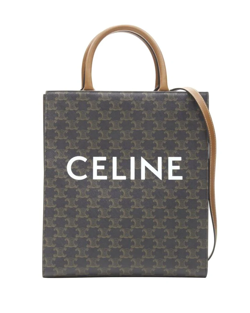 商品[二手商品] Celine|CELINE Hedi Slimane Triomphe Canvas brown monogram Vertical Cabas tote bag,价格¥19706,第1张图片