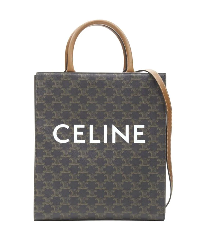 商品[二手商品] Celine|CELINE Hedi Slimane Triomphe Canvas brown monogram Vertical Cabas tote bag,价格¥19105,第1张图片