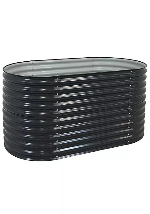 商品Sunnydaze Decor|Galvalume Steel Rectangle Raised Garden Bed - Dark Gray - 62.5 in,价格¥1489,第2张图片详细描述