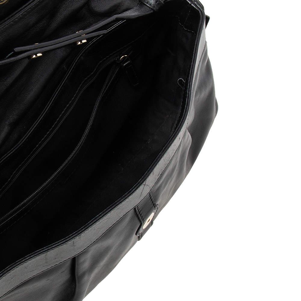 Bvlgari Black Leather Flap Shoulder Bag商品第7张图片规格展示
