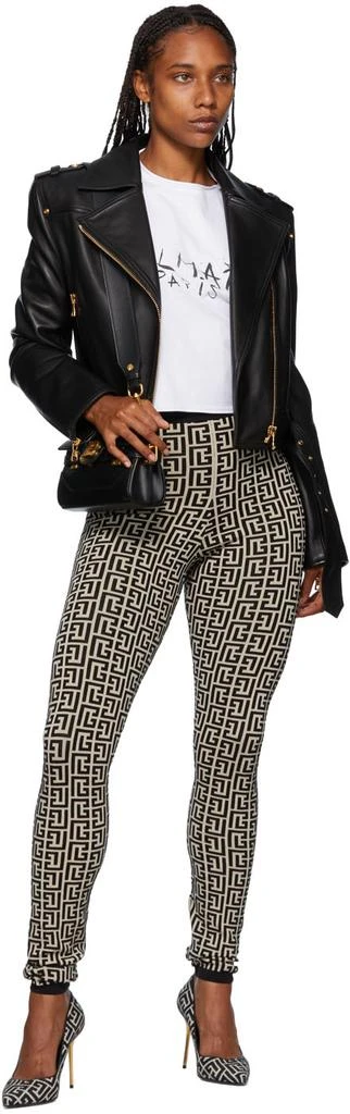 商品Balmain|黑色 & 米色 Monogram 紧身裤,价格¥11585,第4张图片详细描述