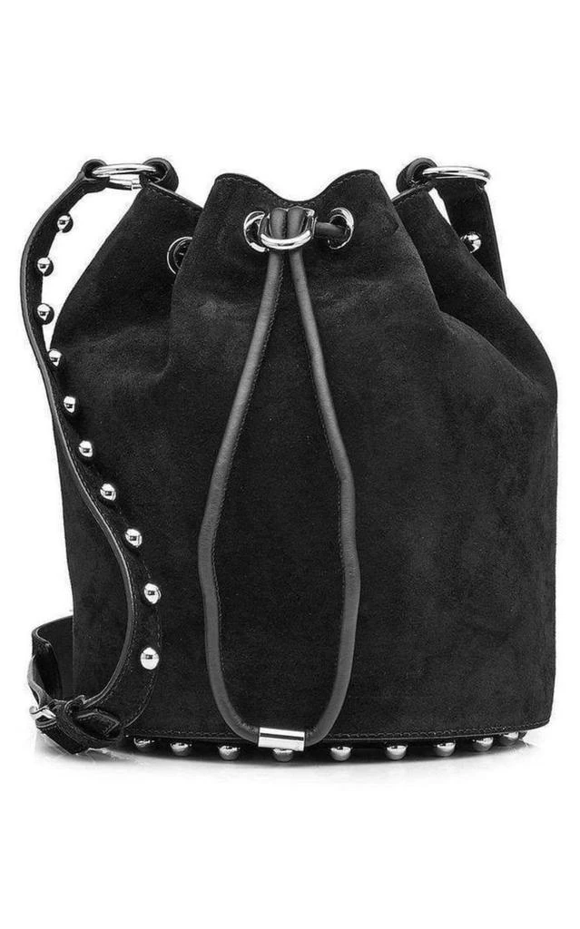 商品Alexander Wang|Black Suede Alpha Bucket Bag,价格¥5627,第1张图片