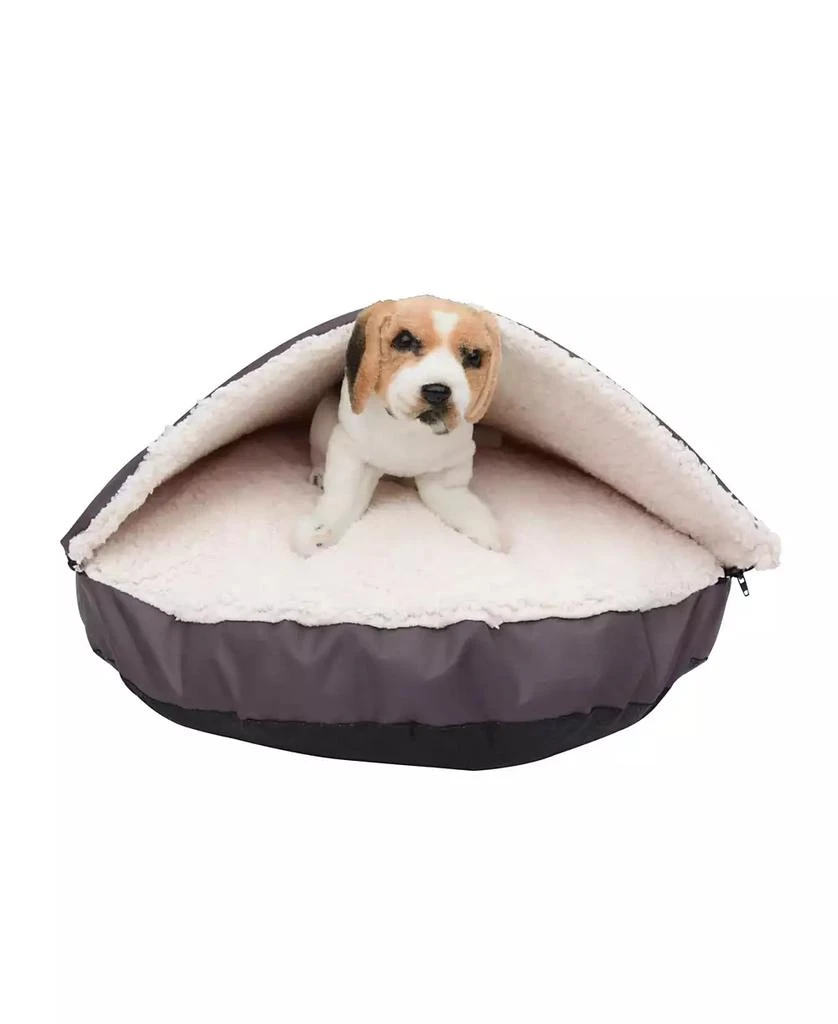 Happycare Textiles Durable Oxford to Sherpa Pet Cave and Round Pet Bed with Removable Top and Insert 商品