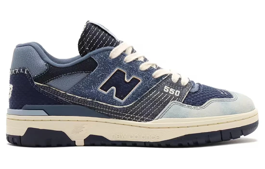 商品[国内直发] New Balance|NB 550 牛仔布 时尚百搭 减震 低帮 板鞋 男女同款 蓝色,价格¥859,第3张图片详细描述