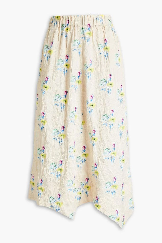 商品Ganni|Floral-print crinkled-satin midi skirt,价格¥852,第1张图片