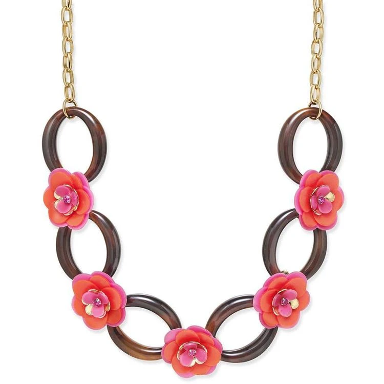 商品Kate Spade|Gold-Tone Crystal Accent Flower Statement Necklace,价格¥742,第2张图片详细描述