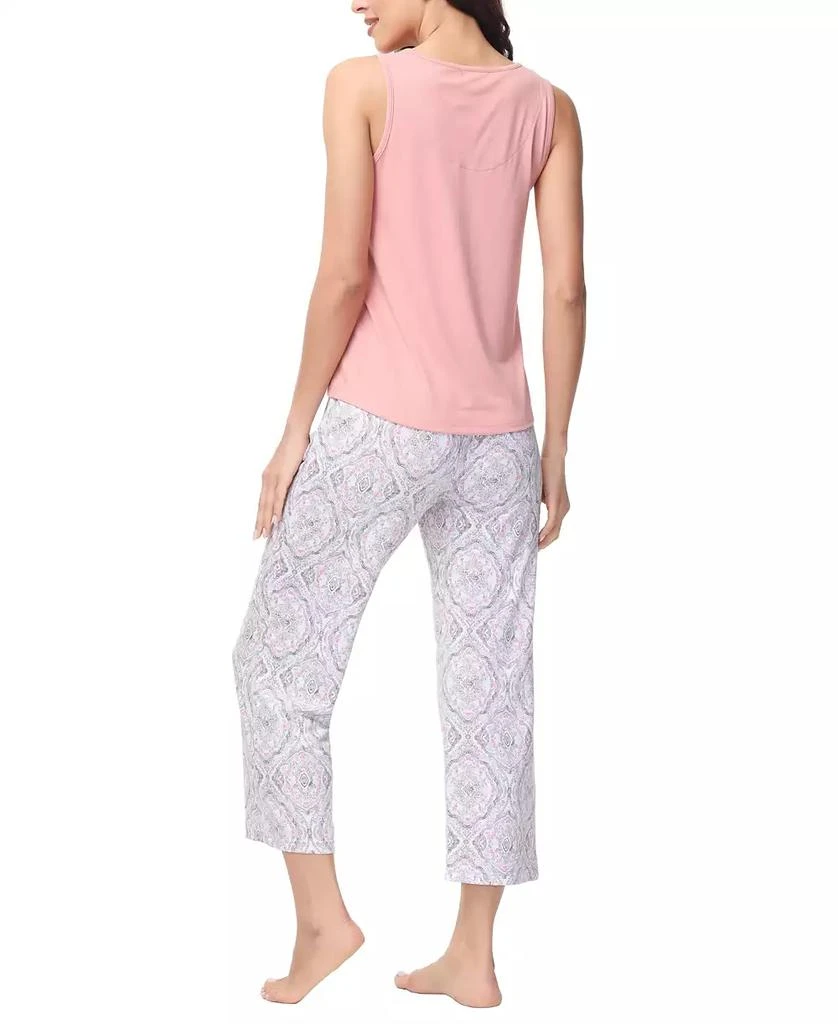 商品INK+IVY|Women's 2 Piece Button Down Top with Cropped Wide Leg Pants Pajama Set,价格¥303,第2张图片详细描述