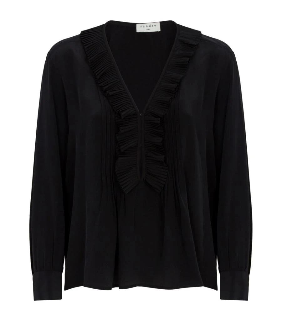 商品Sandro|Ruffle-Trim Blouse,价格¥2983,第1张图片