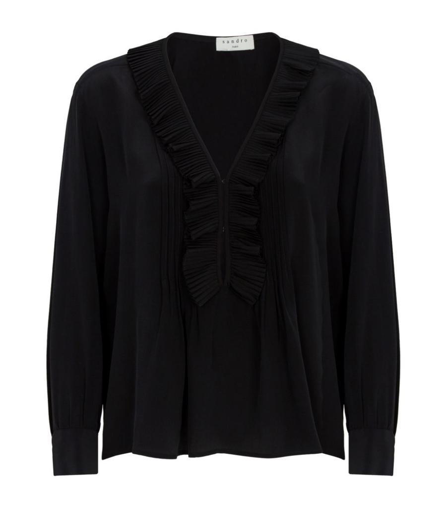 商品Sandro|Ruffle-Trim Blouse,价格¥2647,第1张图片