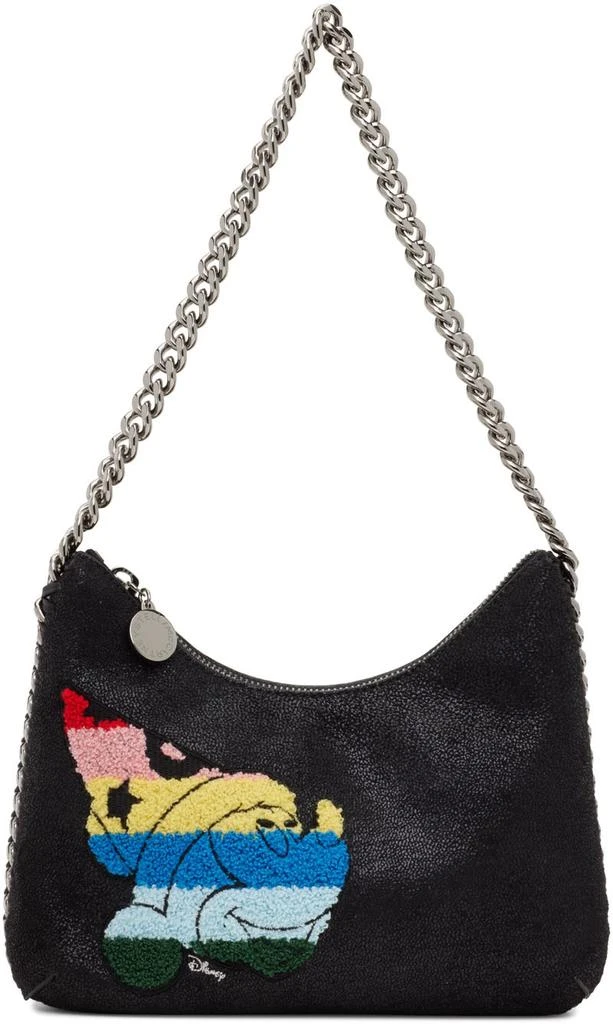 商品Stella McCartney|Black Fantasia Mini Falabella Mickey Zip Shoulder Bag,价格¥3472,第1张图片