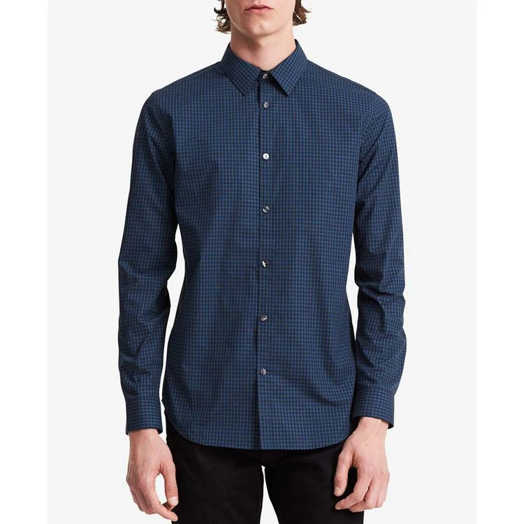 商品Calvin Klein|Men's Infinite Cool Yarn-Dyed End-On-End Check Shirt,价格¥259,第1张图片