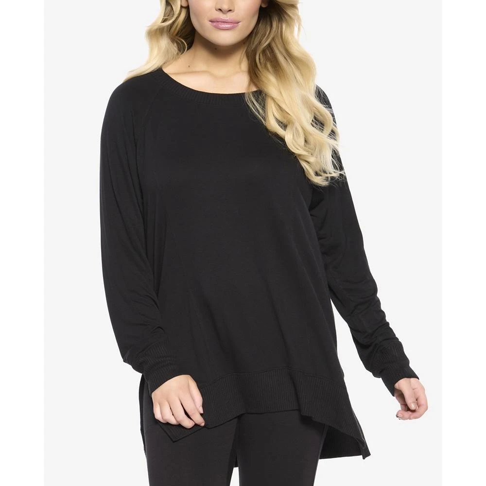 商品Felina|Women's Sequoia Lenzing Ecovero Seamed Fleece Crew-Neck Sweatshirt With Side Slits,价格¥483,第1张图片