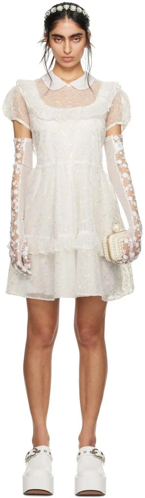 商品Anna Sui|SSENSE Exclusive White Ruffled Minidress,价格¥5141,第1张图片