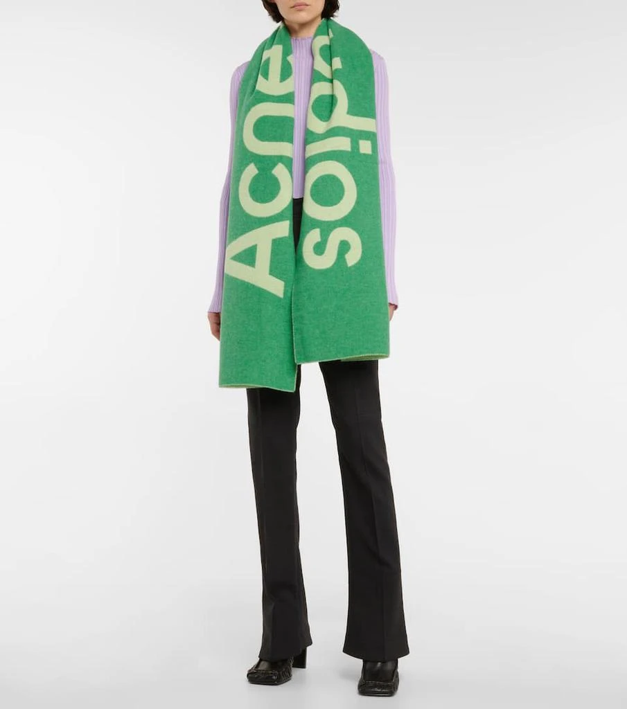 商品Acne Studios|Logo intarsia wool-blend scarf,价格¥1194,第2张图片详细描述