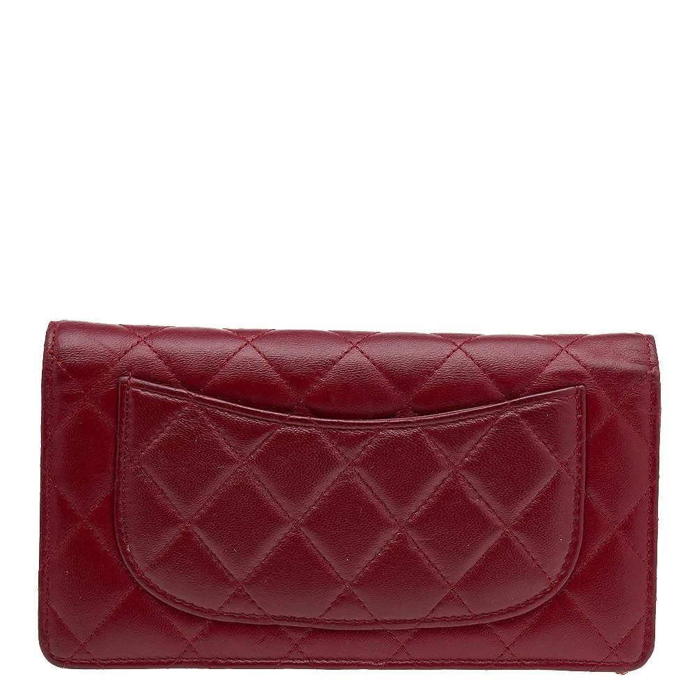 商品[二手商品] Chanel|Chanel Red Quilted Leather Yen Continental Wallet,价格¥4004,第5张图片详细描述