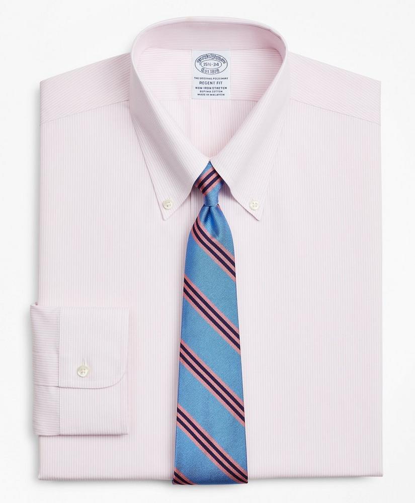 Stretch Regent Regular-Fit  Dress Shirt, Non-Iron Poplin Button-Down Collar Fine Stripe商品第1张图片规格展示