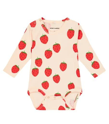 商品Mini Rodini|Baby Strawberries cotton-blend bodysuit,价格¥305,第1张图片