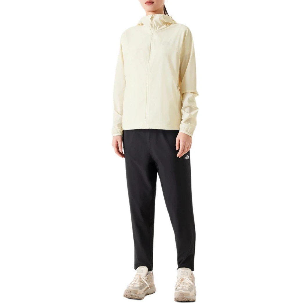 商品[国内直发] The North Face|北面 SUN SMOOTH 品牌logo连帽拉链舒适轻薄休闲长袖 防水防紫外线防晒服 女款 米白色,价格¥872,第3张图片详细描述