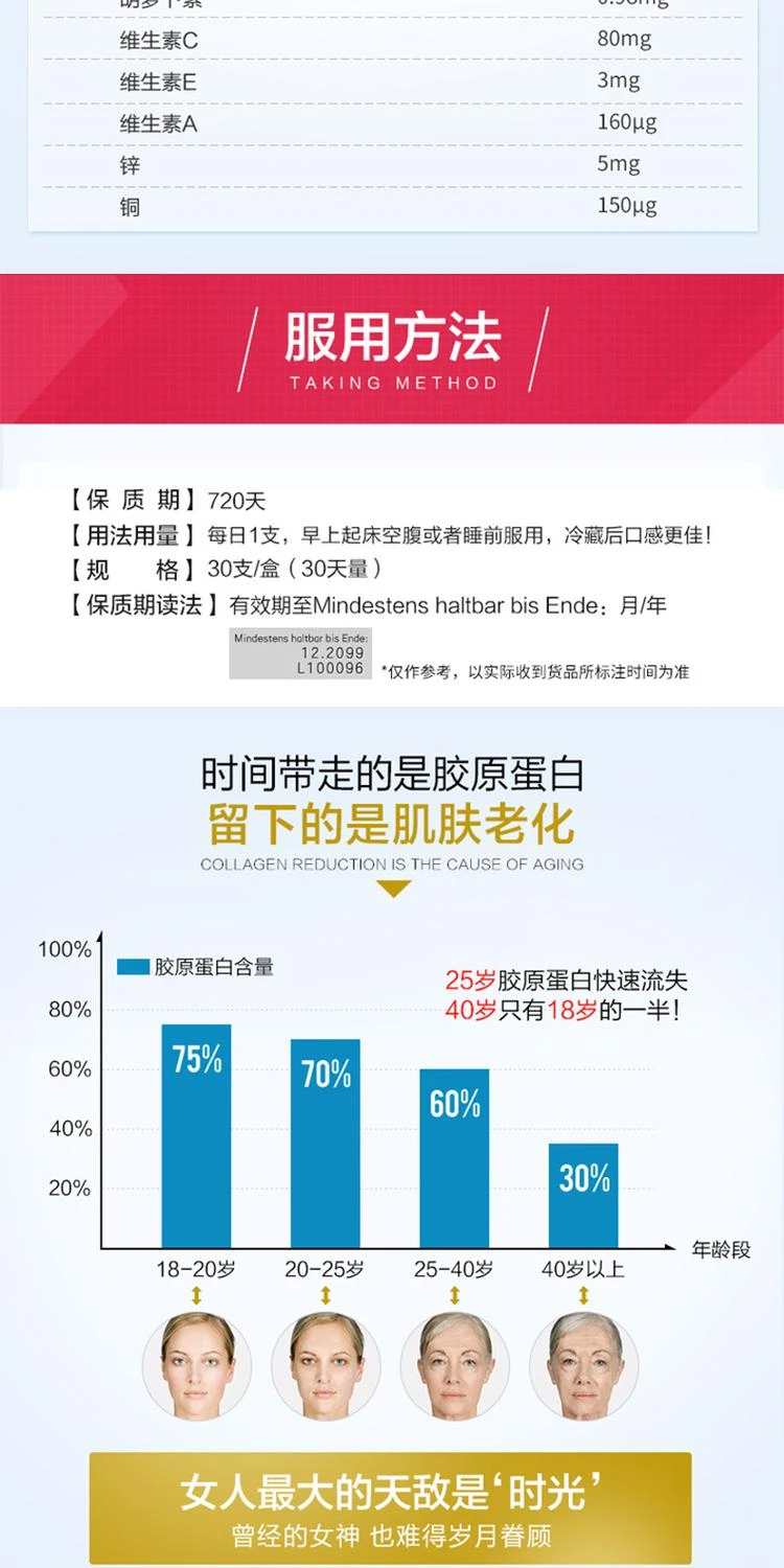 商品Doppelherz|欧洲直邮doppelherz双心美容胶原蛋白肽小分子口服液30支改善皱纹,价格¥606,第2张图片详细描述
