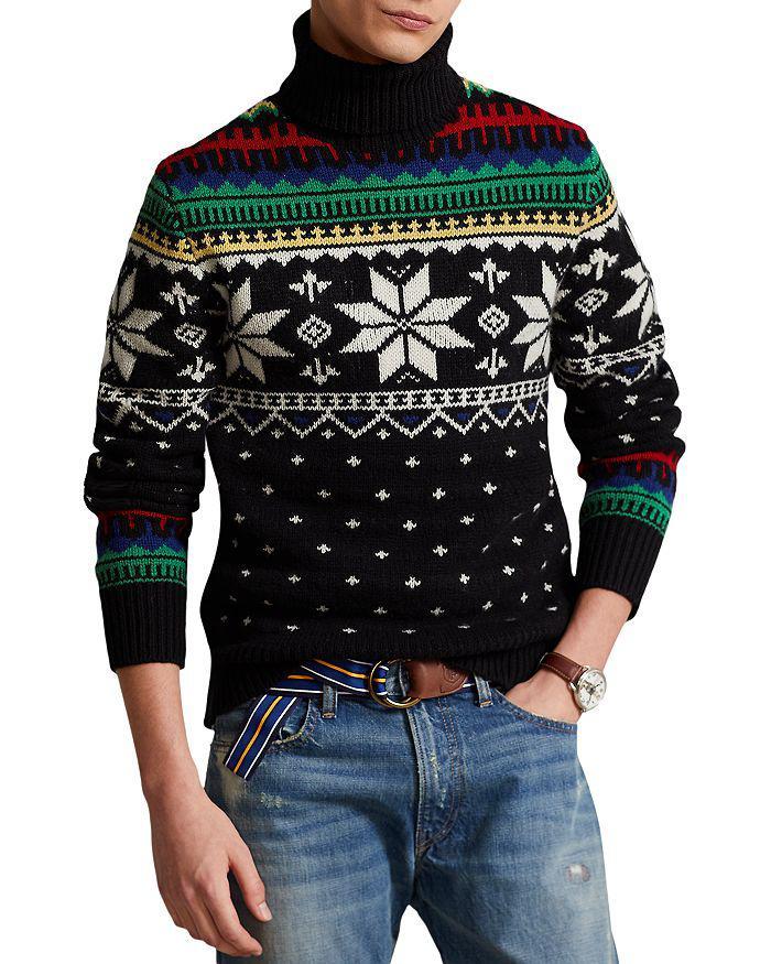 商品Ralph Lauren|Wool Fair Isle Intarsia Knit Regular Fit Turtleneck Sweater,价格¥1975,第3张图片详细描述