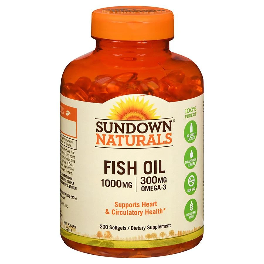 商品Sundown Naturals|Fish Oil, 1000mg, Softgels,价格¥141,第1张图片