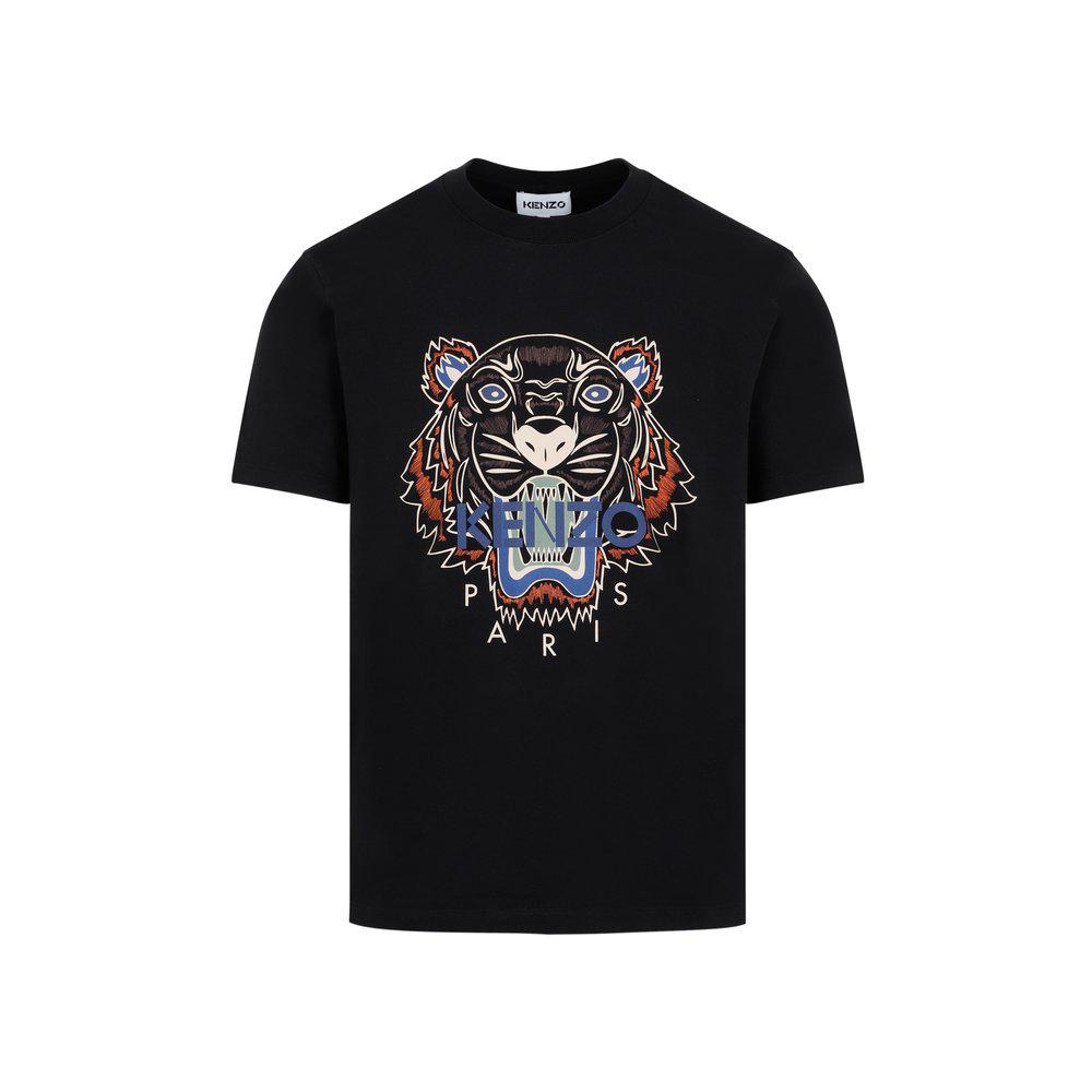 商品Kenzo|Kenzo Tiger Motif Logo Print Crewneck T-Shirt,价格¥687-¥773,第1张图片