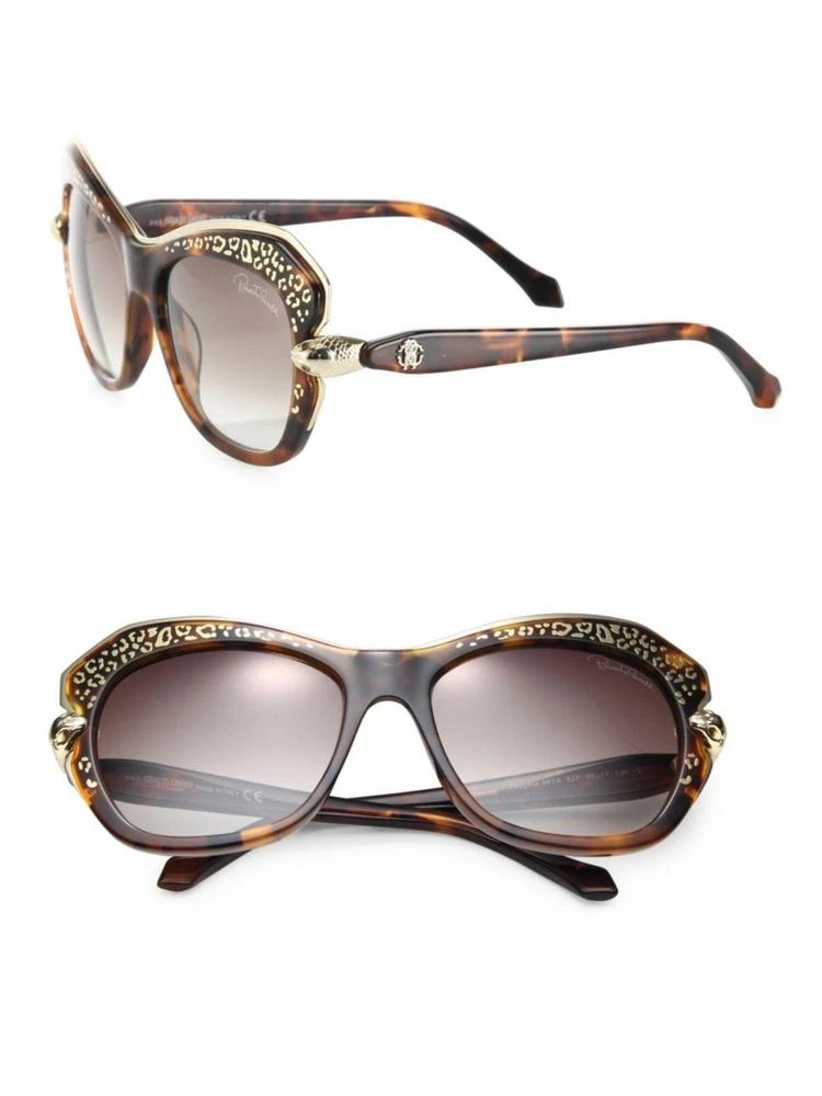 商品Roberto Cavalli|Animal-Print 56MM Geometric Round Sunglasses,价格¥1321,第1张图片