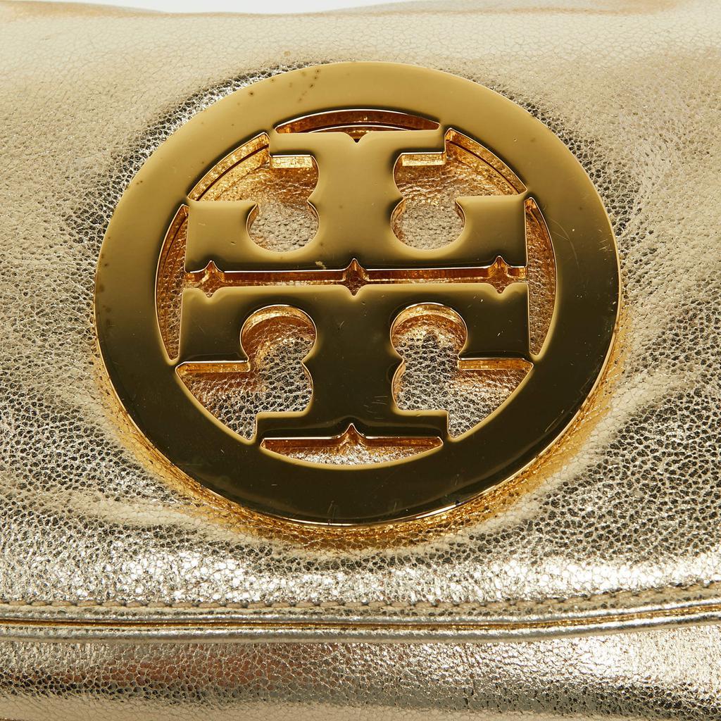 商品[二手商品] Tory Burch|Tory Burch Metallic Gold Leather Reva Logo Crossbody Bag,价格¥1632,第7张图片详细描述