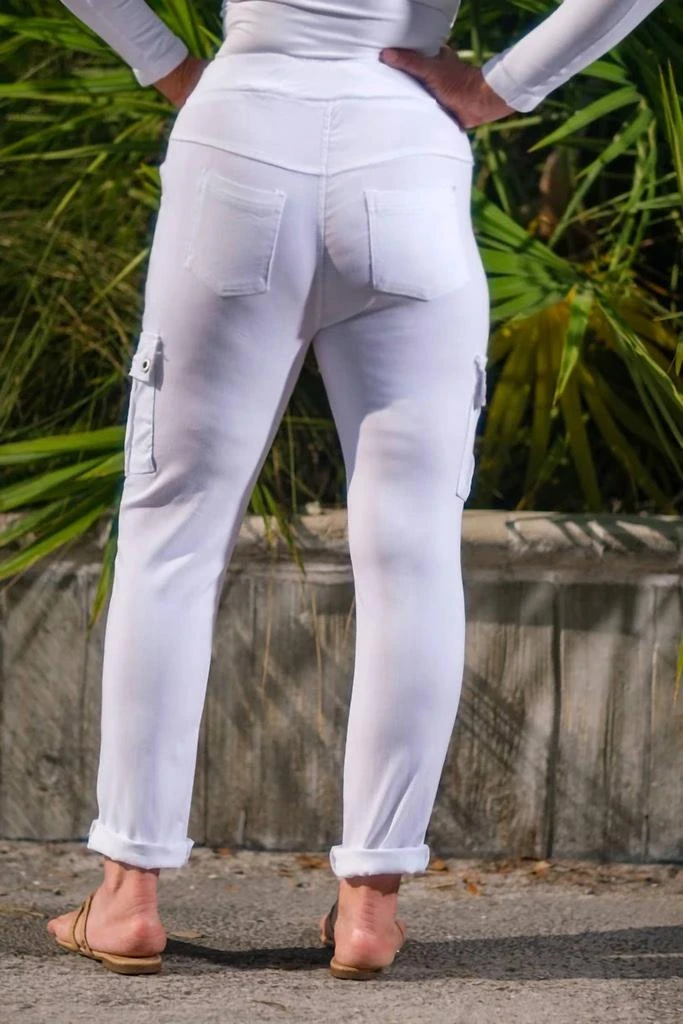 商品Tina Stevens|Ashley Cargo Jogger Pants In White,价格¥486,第1张图片