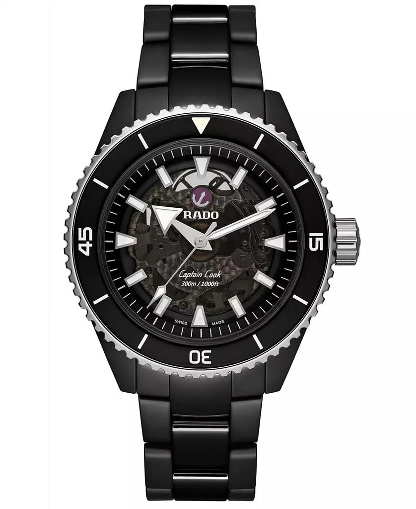 商品Rado|Men's Swiss Automatic Captain Cook Black High Tech Ceramic Bracelet Watch 43mm,价格¥30287,第1张图片