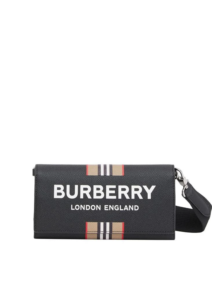 商品Burberry|Logo print leather wallet with detachable strap,价格¥5371,第3张图片详细描述