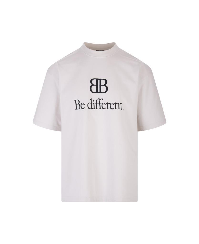 商品Balenciaga|Man Bb Be Different Large Fit T-shirt In Ecru',价格¥3354,第1张图片