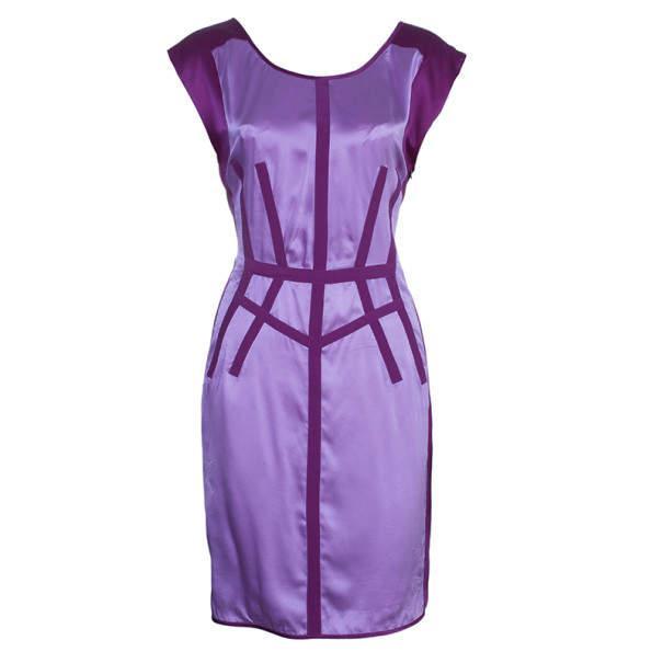 商品[二手商品] Narciso Rodriguez|Narciso Rodriguez Purple Satin Panel Shift Dress M,价格¥1016,第1张图片