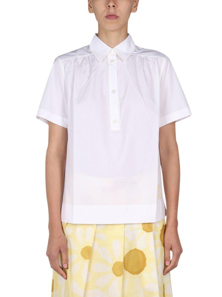 Marni Gathered Detailed Poplin Shirt商品第1张图片规格展示