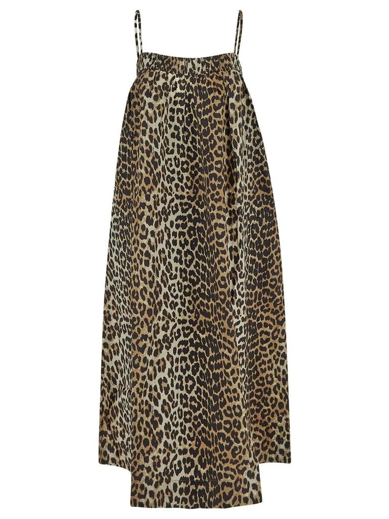 商品Ganni|Leopard Midi Strap Dress,价格¥1812,第1张图片