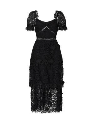 商品Self Portrait|Lace Tiered Midi Dress,价格¥1172,第5张图片详细描述