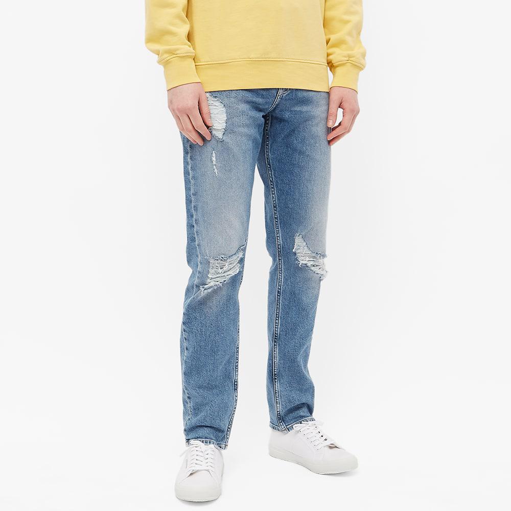 Calvin Klein Slim Taper Light Wash Distressed Jean商品第3张图片规格展示