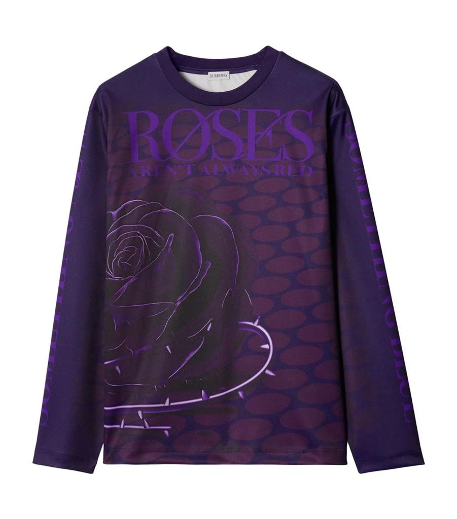 商品Burberry|Rose-Print Long-Sleeve T-Shirt,价格¥5731,第1张图片
