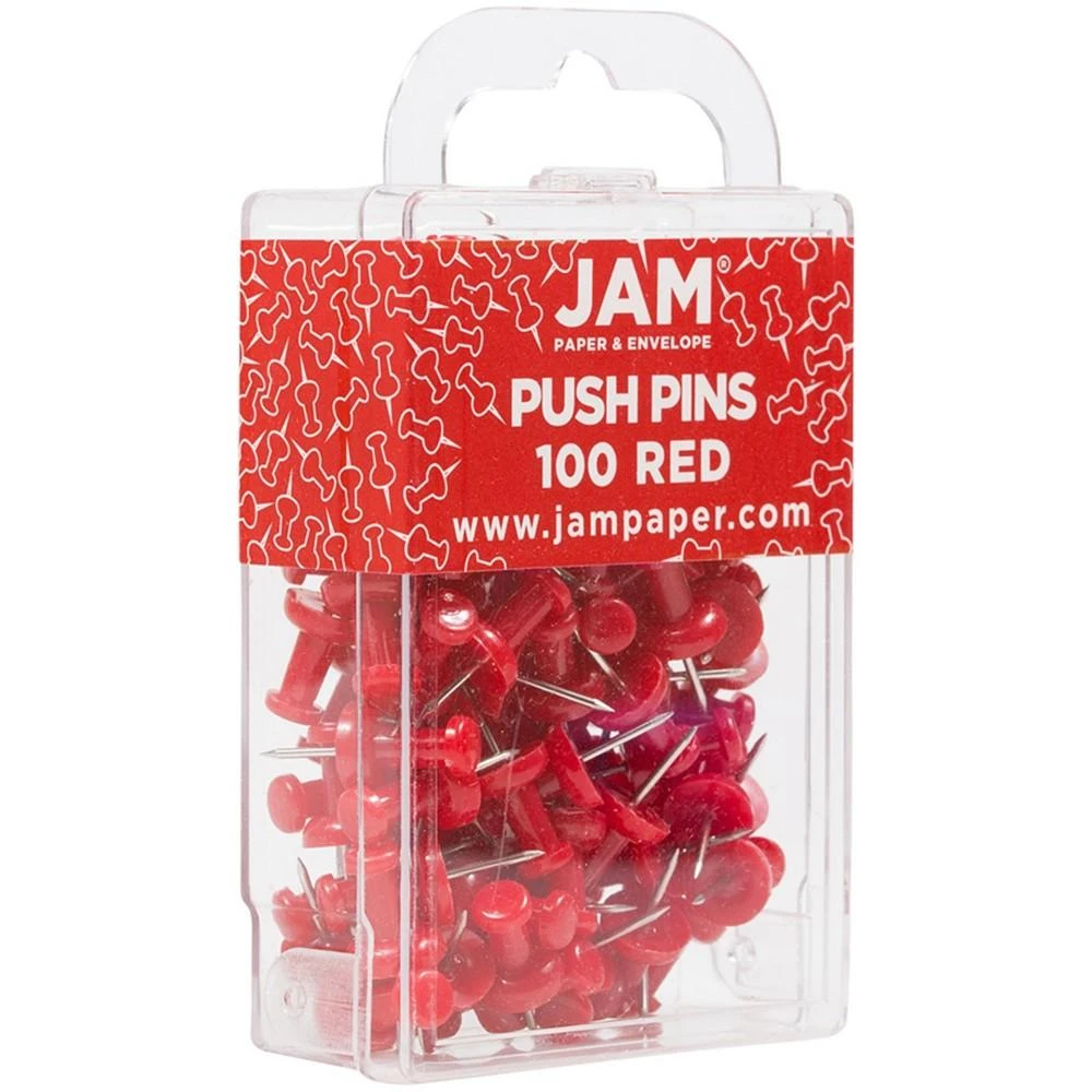 商品JAM Paper|Colorful Push Pins - Pushpins - 100 Per Pack,价格¥83,第2张图片详细描述