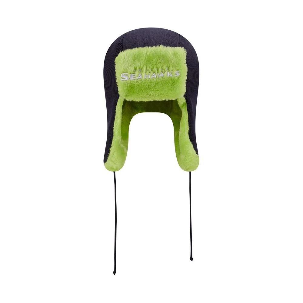 商品New Era|Men's College Navy Seattle Seahawks Helmet Head Trapper Knit Hat,价格¥261,第4张图片详细描述