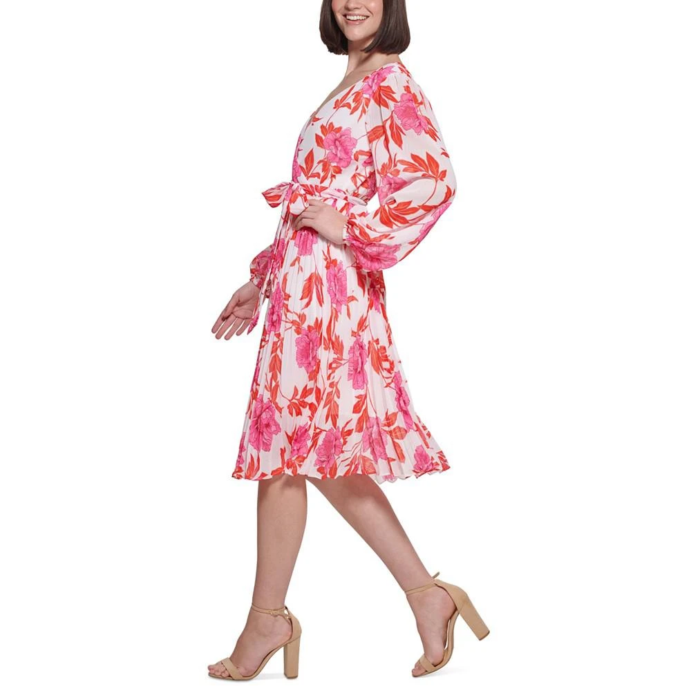 商品Kensie|Floral-Print Chiffon Midi Dress,价格¥596,第3张图片详细描述