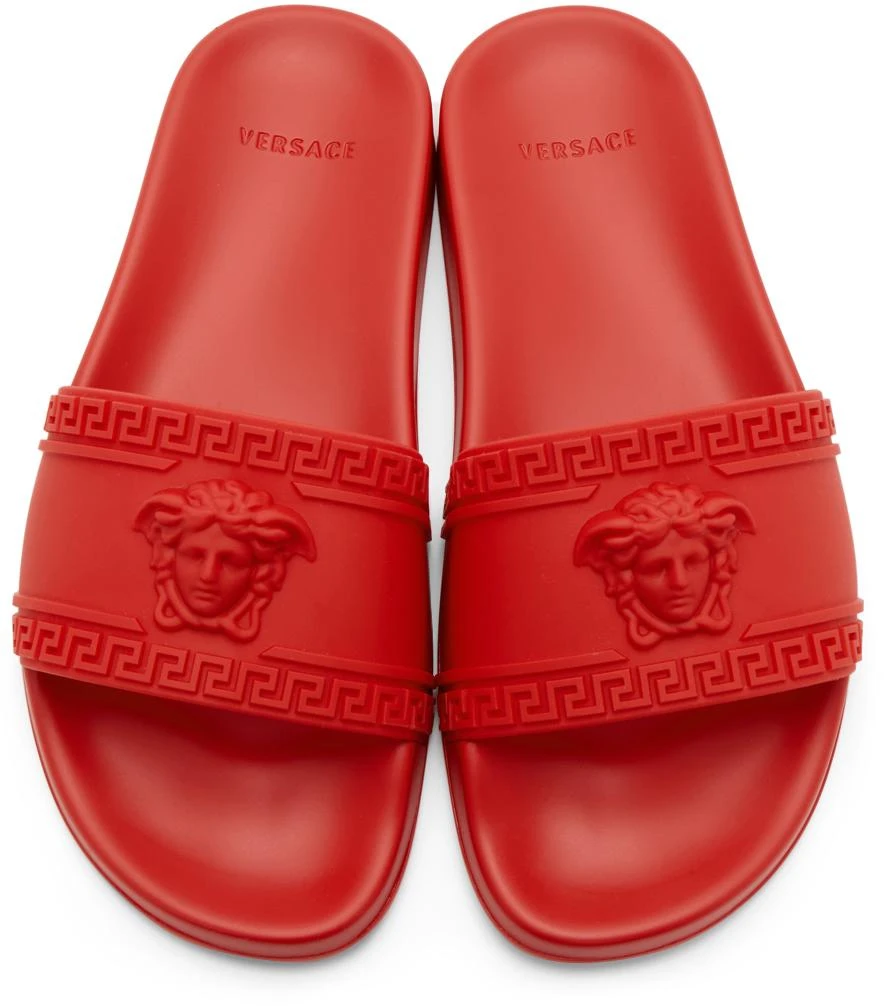 商品Versace|Red Palazzo Pool Slides,价格¥2119,第5张图片详细描述
