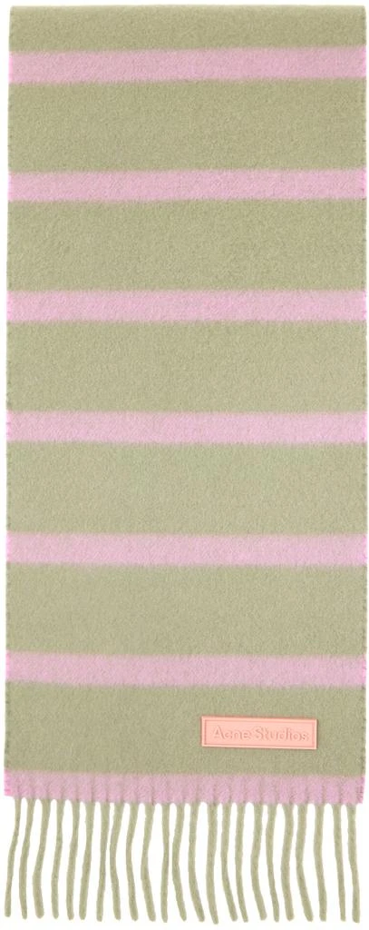 商品Acne Studios|Khaki & Pink Narrow Fringe Scarf,价格¥2162,第1张图片