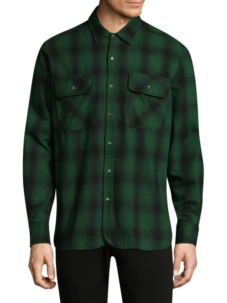 商品Ovadia & Sons|Plaid Long Sleeves Cotton Casual Button-Down Shirt,价格¥591,第1张图片