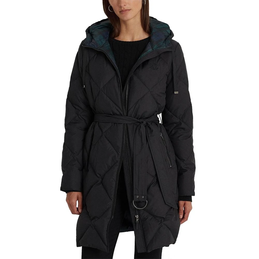 商品Ralph Lauren|Women's Diamond Quilted Belted Hooded Puffer Coat,价格¥1967,第1张图片