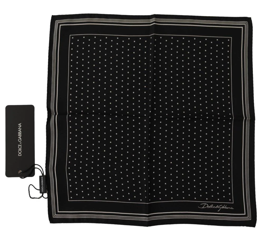 商品Dolce & Gabbana|Dolce & Gabbana Black Polka Dots DG Logo Square Handkerchief,价格¥964,第1张图片